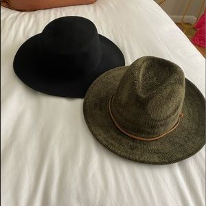 Bundle (2) Fall Hats! Black and Olive Green